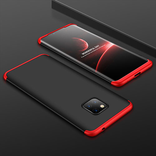 Hard Rigid Plastic Matte Finish Front and Back Cover Case 360 Degrees for Huawei Mate 20 Pro Red and Black