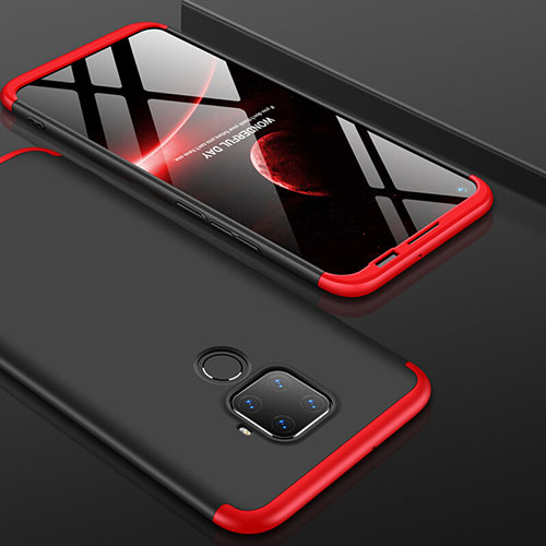 Hard Rigid Plastic Matte Finish Front and Back Cover Case 360 Degrees for Huawei Mate 30 Lite Red and Black