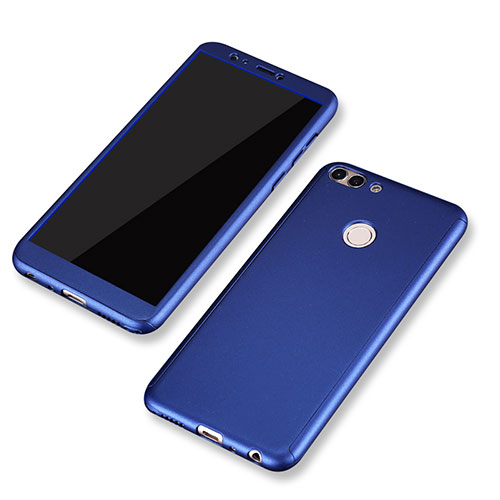 Hard Rigid Plastic Matte Finish Front and Back Cover Case 360 Degrees for Huawei P Smart Blue