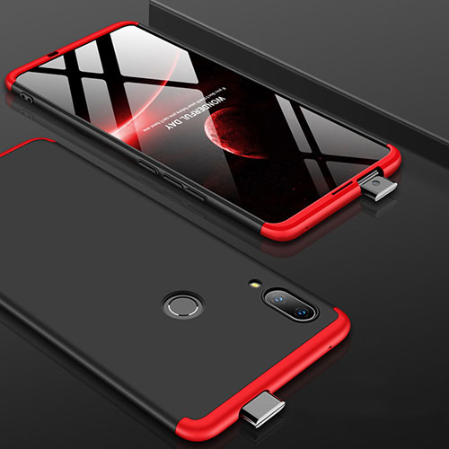 Hard Rigid Plastic Matte Finish Front and Back Cover Case 360 Degrees for Huawei P Smart Z Red and Black