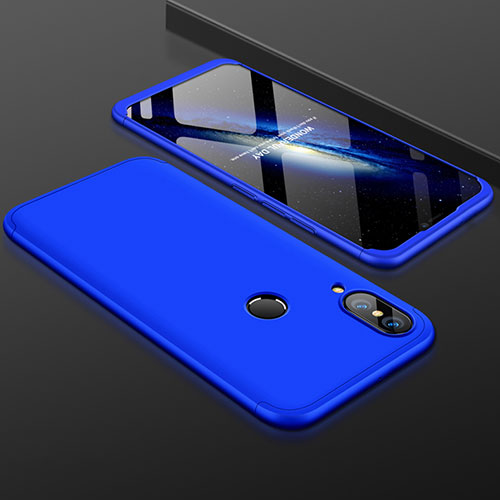 Hard Rigid Plastic Matte Finish Front and Back Cover Case 360 Degrees for Huawei P20 Lite Blue