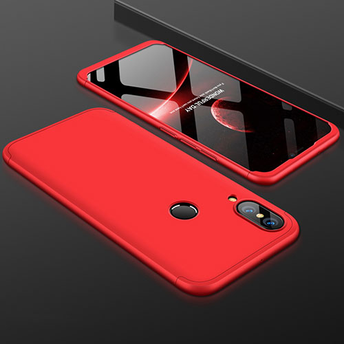 Hard Rigid Plastic Matte Finish Front and Back Cover Case 360 Degrees for Huawei P20 Lite Red