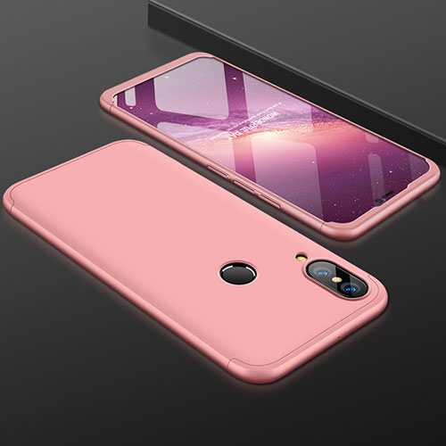 Hard Rigid Plastic Matte Finish Front and Back Cover Case 360 Degrees for Huawei P20 Lite Rose Gold