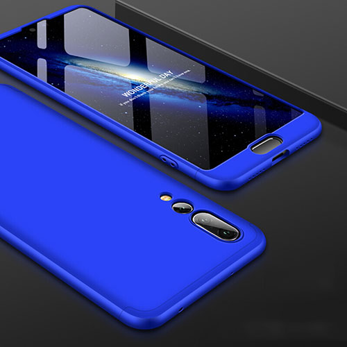 Hard Rigid Plastic Matte Finish Front and Back Cover Case 360 Degrees for Huawei P20 Pro Blue