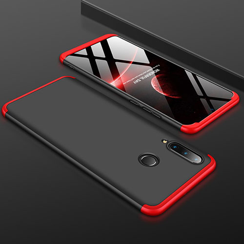 Hard Rigid Plastic Matte Finish Front and Back Cover Case 360 Degrees for Huawei P30 Lite New Edition Red and Black