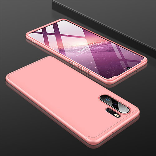 Hard Rigid Plastic Matte Finish Front and Back Cover Case 360 Degrees for Huawei P30 Pro Rose Gold