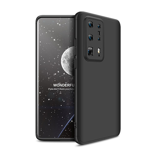 Hard Rigid Plastic Matte Finish Front and Back Cover Case 360 Degrees for Huawei P40 Pro+ Plus Black