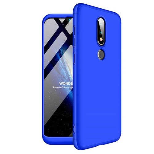 Hard Rigid Plastic Matte Finish Front and Back Cover Case 360 Degrees for Nokia X6 Blue