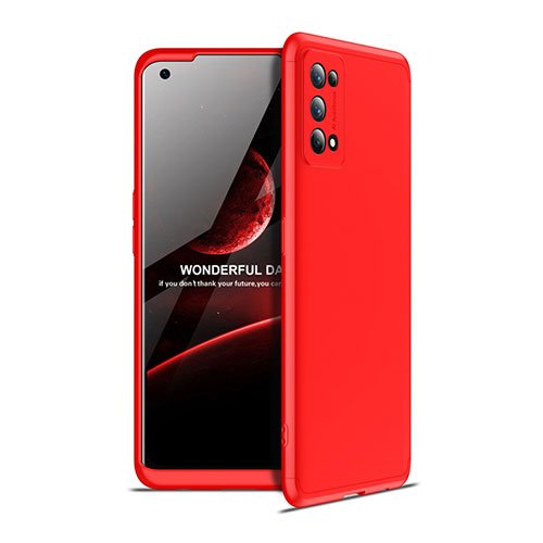Hard Rigid Plastic Matte Finish Front and Back Cover Case 360 Degrees for Realme 7 Pro Red