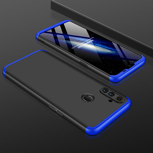 Hard Rigid Plastic Matte Finish Front and Back Cover Case 360 Degrees for Realme C3 Blue and Black