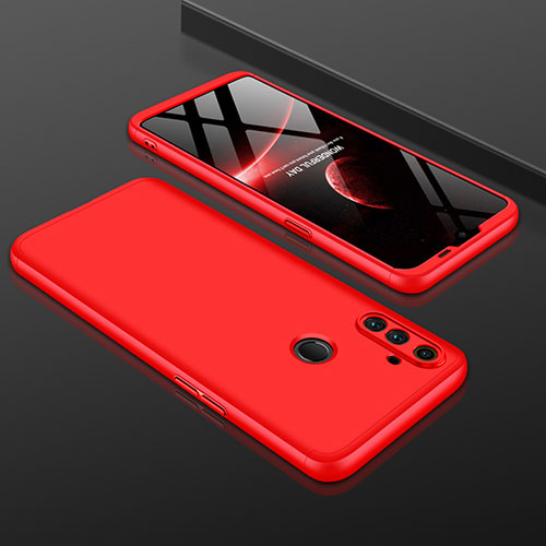 Hard Rigid Plastic Matte Finish Front and Back Cover Case 360 Degrees for Realme C3 Red