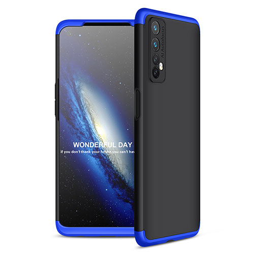 Hard Rigid Plastic Matte Finish Front and Back Cover Case 360 Degrees for Realme Narzo 20 Pro Blue and Black