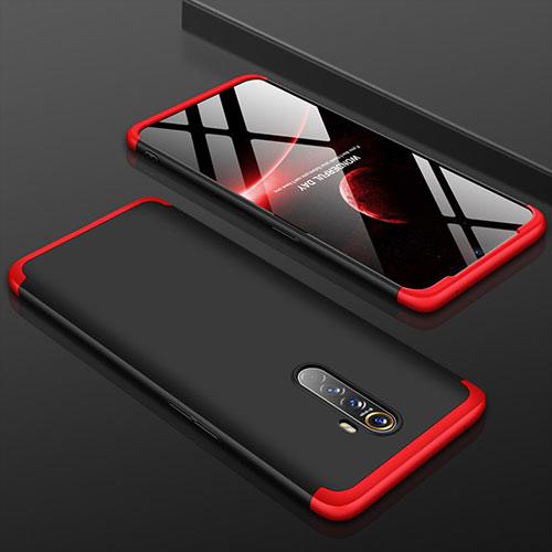 Hard Rigid Plastic Matte Finish Front and Back Cover Case 360 Degrees for Realme X2 Pro Red and Black