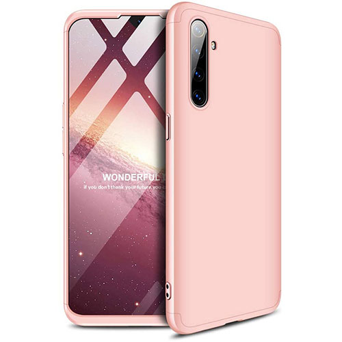 Hard Rigid Plastic Matte Finish Front and Back Cover Case 360 Degrees for Realme X2 Rose Gold