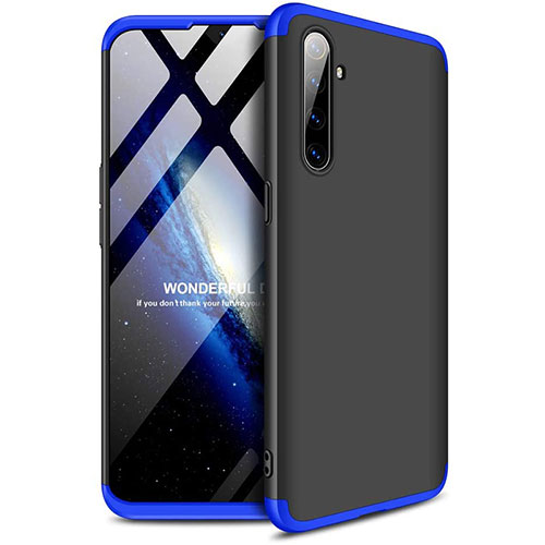 Hard Rigid Plastic Matte Finish Front and Back Cover Case 360 Degrees for Realme XT Blue and Black