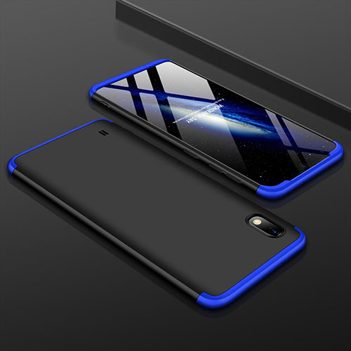 Hard Rigid Plastic Matte Finish Front and Back Cover Case 360 Degrees for Samsung Galaxy A10 Blue and Black