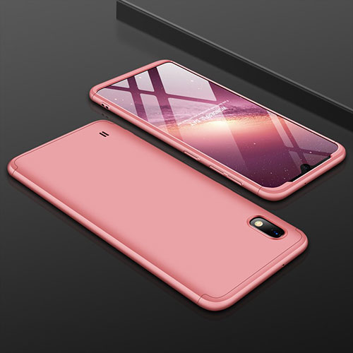 Hard Rigid Plastic Matte Finish Front and Back Cover Case 360 Degrees for Samsung Galaxy A10 Rose Gold