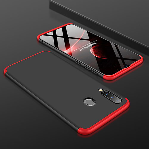 Hard Rigid Plastic Matte Finish Front and Back Cover Case 360 Degrees for Samsung Galaxy A30 Red and Black