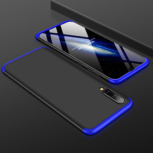 Hard Rigid Plastic Matte Finish Front and Back Cover Case 360 Degrees for Samsung Galaxy A50 Blue and Black