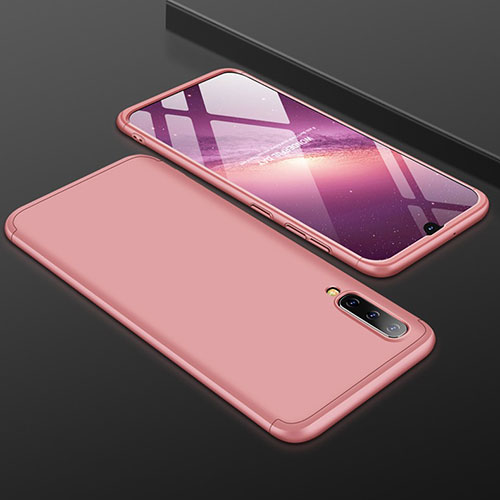Hard Rigid Plastic Matte Finish Front and Back Cover Case 360 Degrees for Samsung Galaxy A50 Rose Gold
