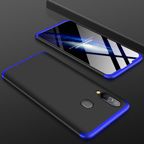 Hard Rigid Plastic Matte Finish Front and Back Cover Case 360 Degrees for Samsung Galaxy A60 Blue and Black