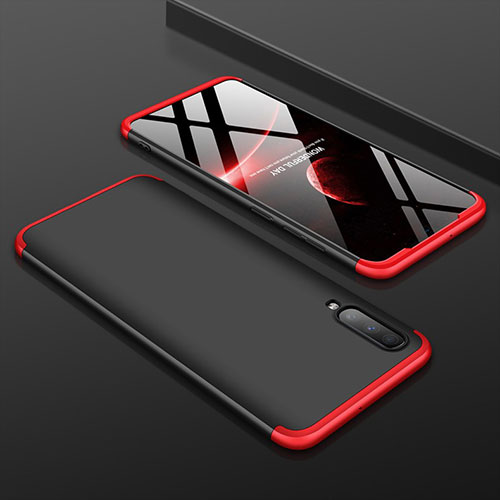 Hard Rigid Plastic Matte Finish Front and Back Cover Case 360 Degrees for Samsung Galaxy A70S Red and Black
