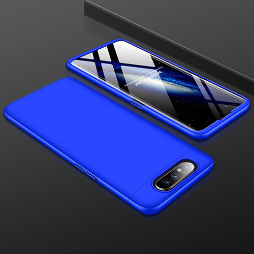 Hard Rigid Plastic Matte Finish Front and Back Cover Case 360 Degrees for Samsung Galaxy A80 Blue