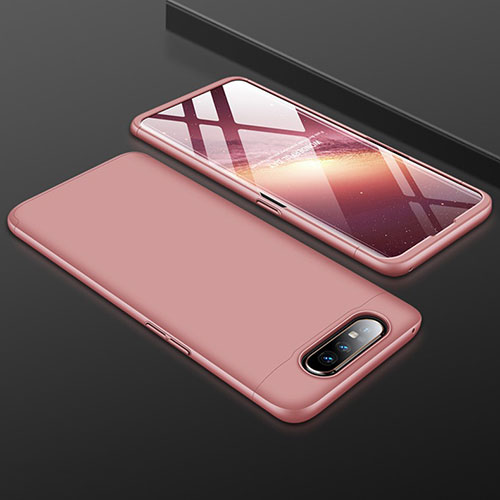 Hard Rigid Plastic Matte Finish Front and Back Cover Case 360 Degrees for Samsung Galaxy A90 4G Rose Gold