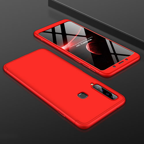 Hard Rigid Plastic Matte Finish Front and Back Cover Case 360 Degrees for Samsung Galaxy A9s Red