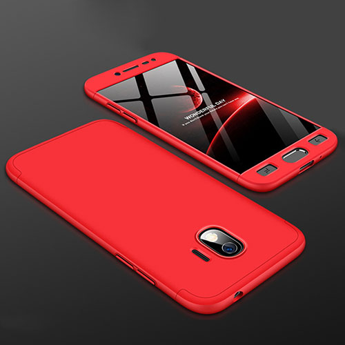 Hard Rigid Plastic Matte Finish Front and Back Cover Case 360 Degrees for Samsung Galaxy Grand Prime Pro (2018) Red
