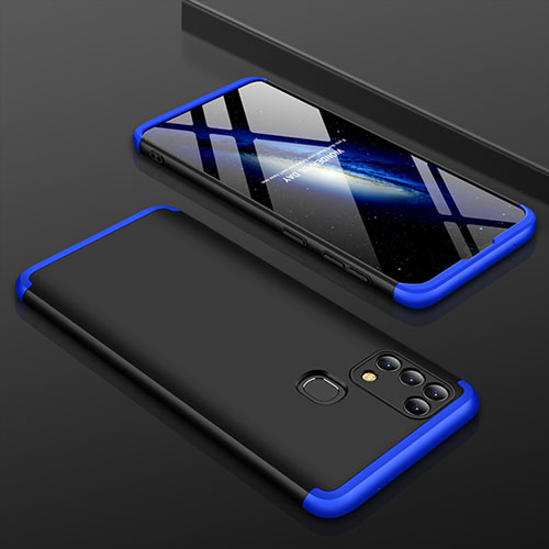 Hard Rigid Plastic Matte Finish Front and Back Cover Case 360 Degrees for Samsung Galaxy M21s Blue and Black