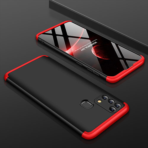 Hard Rigid Plastic Matte Finish Front and Back Cover Case 360 Degrees for Samsung Galaxy M31 Prime Edition Red and Black