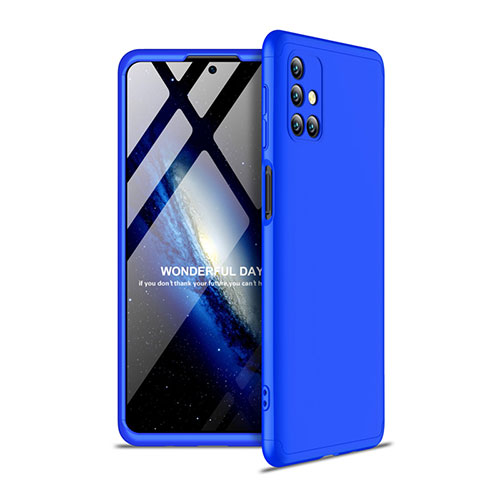 Hard Rigid Plastic Matte Finish Front and Back Cover Case 360 Degrees for Samsung Galaxy M31s Blue