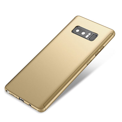Hard Rigid Plastic Matte Finish Front and Back Cover Case 360 Degrees for Samsung Galaxy Note 8 Duos N950F Gold