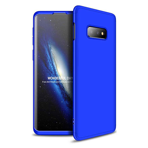 Hard Rigid Plastic Matte Finish Front and Back Cover Case 360 Degrees for Samsung Galaxy S10e Blue