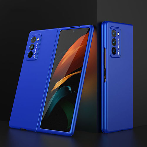 Hard Rigid Plastic Matte Finish Front and Back Cover Case 360 Degrees for Samsung Galaxy Z Fold2 5G Blue