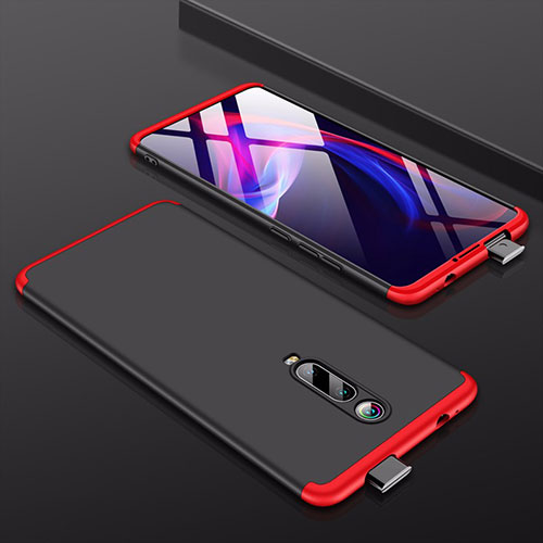 Hard Rigid Plastic Matte Finish Front and Back Cover Case 360 Degrees for Xiaomi Mi 9T Pro Red and Black