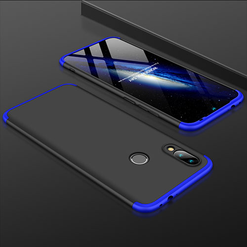 Hard Rigid Plastic Matte Finish Front and Back Cover Case 360 Degrees for Xiaomi Redmi 7 Blue and Black
