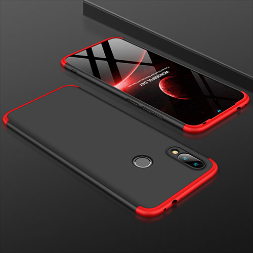 Hard Rigid Plastic Matte Finish Front and Back Cover Case 360 Degrees for Xiaomi Redmi 7 Red and Black