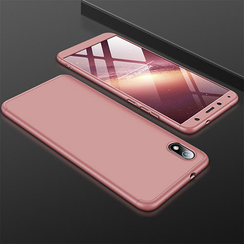 Hard Rigid Plastic Matte Finish Front and Back Cover Case 360 Degrees for Xiaomi Redmi 7A Rose Gold