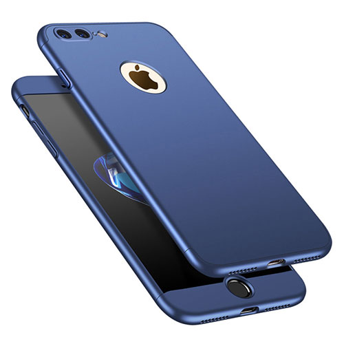 Hard Rigid Plastic Matte Finish Front and Back Cover Case 360 Degrees M01 for Apple iPhone 8 Plus Blue