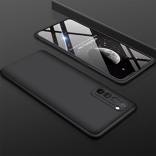 Hard Rigid Plastic Matte Finish Front and Back Cover Case 360 Degrees M01 for Oppo Reno4 Pro 4G Black