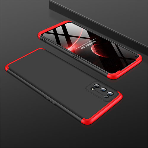 Hard Rigid Plastic Matte Finish Front and Back Cover Case 360 Degrees M01 for Realme 7 Pro Red and Black