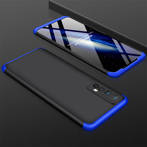 Hard Rigid Plastic Matte Finish Front and Back Cover Case 360 Degrees M01 for Realme Narzo 20 Pro Blue and Black