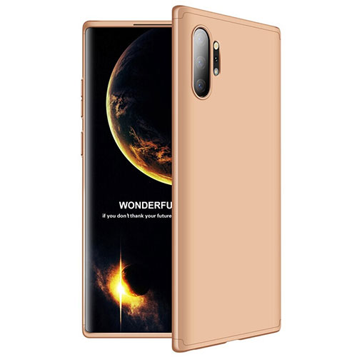 Hard Rigid Plastic Matte Finish Front and Back Cover Case 360 Degrees M01 for Samsung Galaxy Note 10 Plus 5G Gold