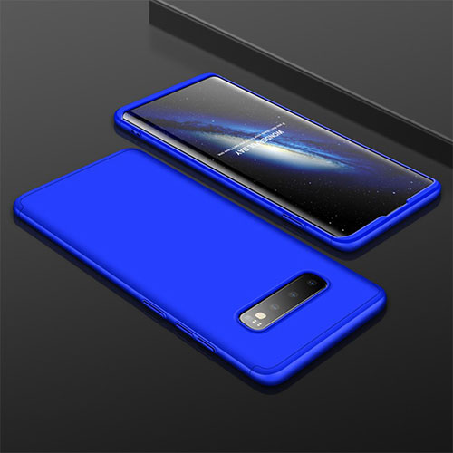 Hard Rigid Plastic Matte Finish Front and Back Cover Case 360 Degrees M01 for Samsung Galaxy S10 Plus Blue