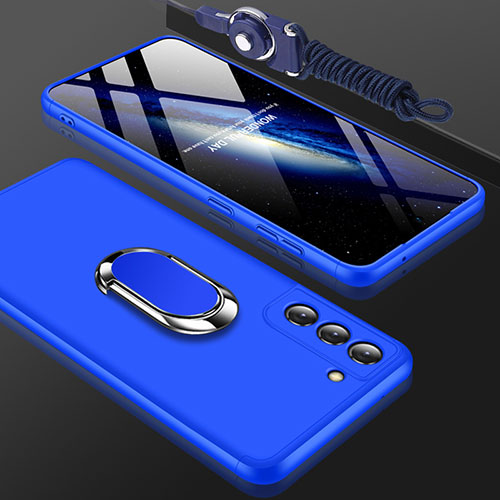 Hard Rigid Plastic Matte Finish Front and Back Cover Case 360 Degrees M01 for Samsung Galaxy S21 FE 5G Blue