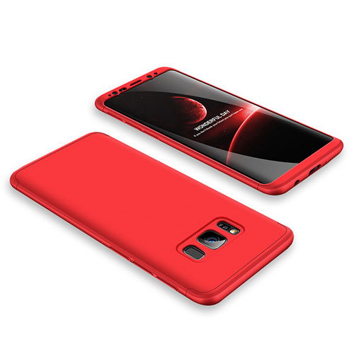 Hard Rigid Plastic Matte Finish Front and Back Cover Case 360 Degrees M01 for Samsung Galaxy S8 Plus Red