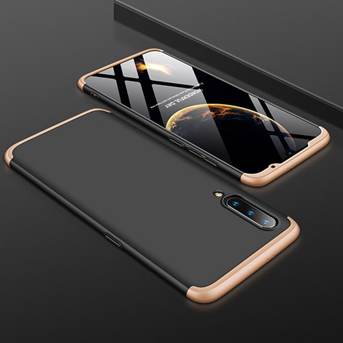 Hard Rigid Plastic Matte Finish Front and Back Cover Case 360 Degrees M01 for Xiaomi Mi 9 Gold and Black