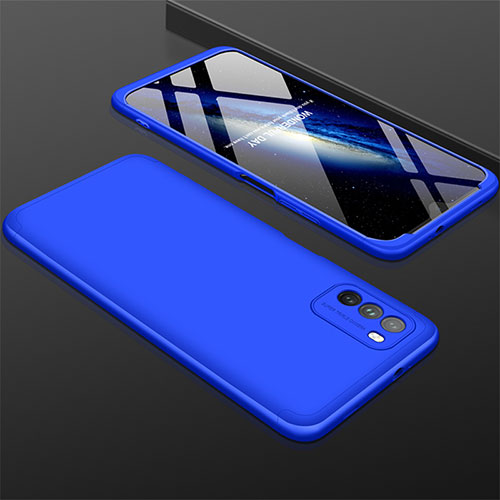 Hard Rigid Plastic Matte Finish Front and Back Cover Case 360 Degrees M01 for Xiaomi Poco M3 Blue